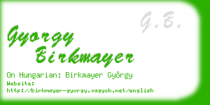 gyorgy birkmayer business card