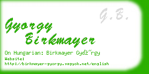 gyorgy birkmayer business card